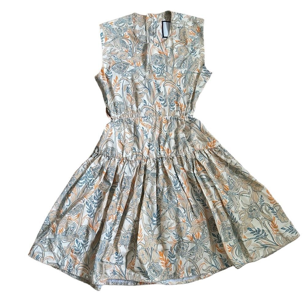 Agua Agua Bendita Sucre Cut-Out Poplin Floral Mini Dress - Orange, S